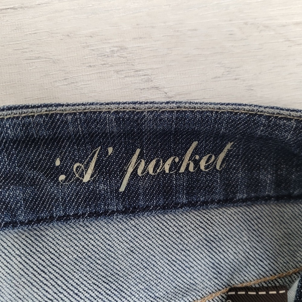 7 FOR ALL MANKIND Jeans Womens 27 "A Pocket" Boot Cut Demin Flare Cowboy Western - Picture 8 of 16